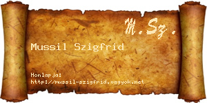 Mussil Szigfrid névjegykártya